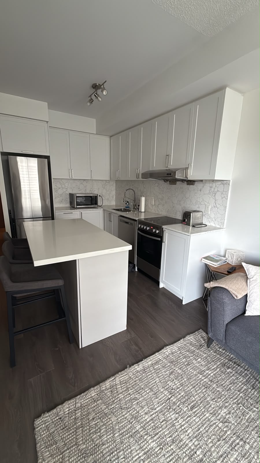 Spotless Airbnb kitchen after turnover cleaning