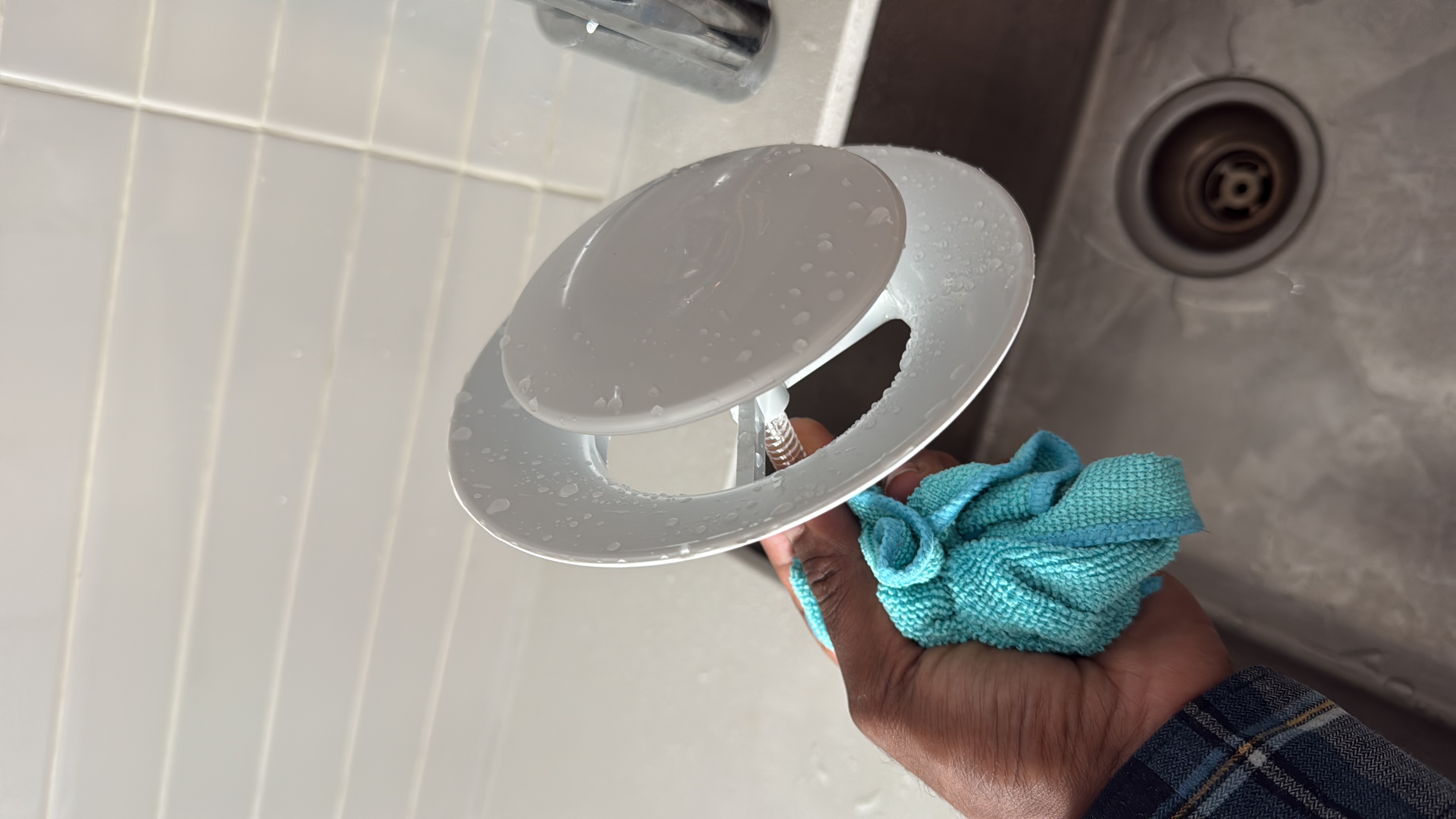 Ventilation cover being carefully washed and detailed