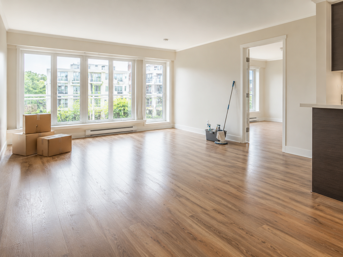 Freshly cleaned empty apartment ready for moving